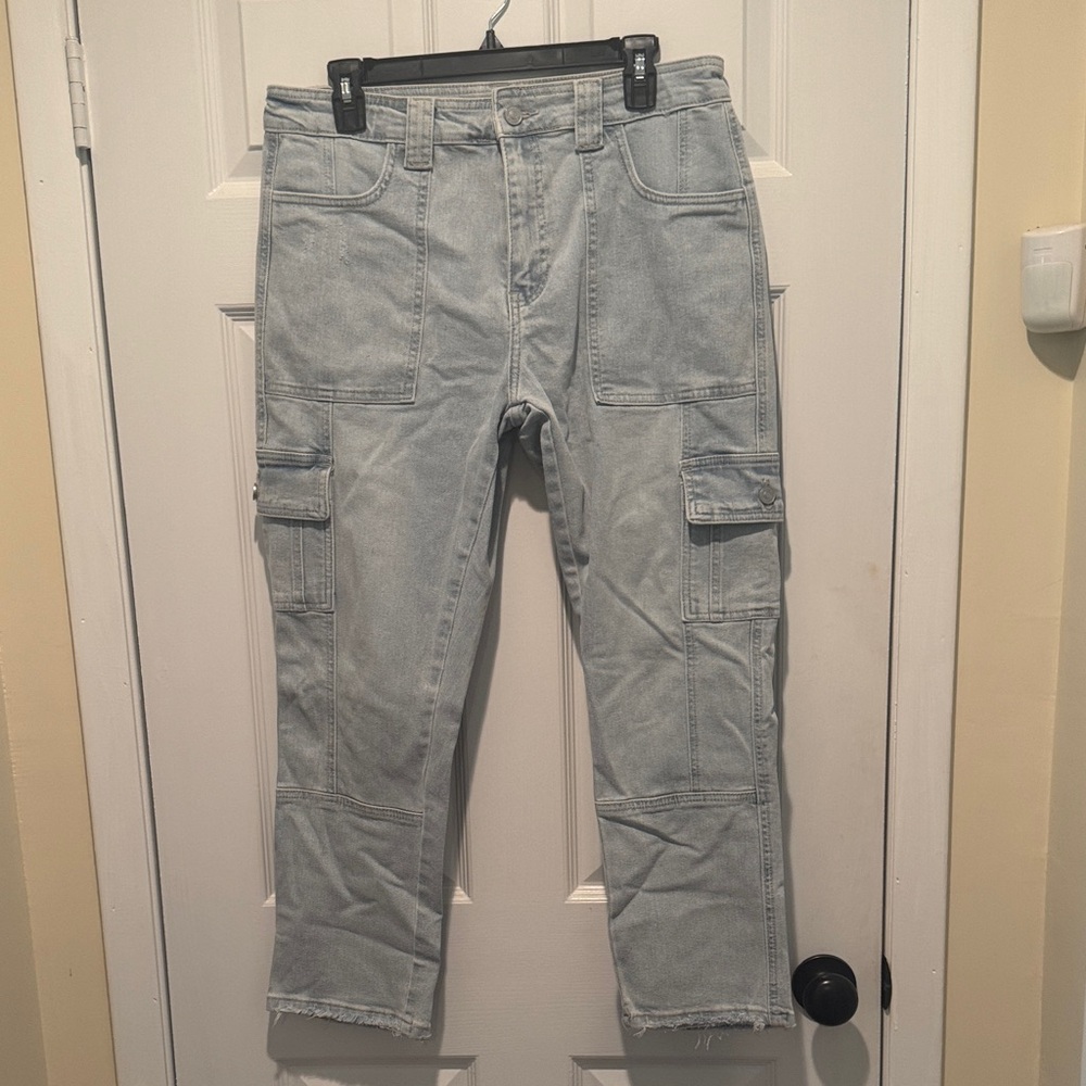 KanCan women’s jeans. Size 11.  Distressed hem straight leg.